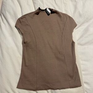 H&M Brown Ribbed Women's Top Sz Medium